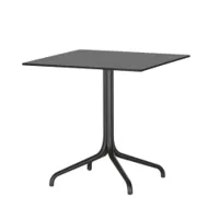 table et table basse extérieur - belleville outdoor 75x75 plateau matériau massif stratifié, chant noir, piétement aluminium finition époxy l 75cm x p