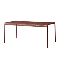 table et table basse extérieur - palissade 170x90 acier galvanisé finition époxy l 170cm x p 90cm x h 75cm rouge fer