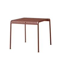 table et table basse extérieur - palissade 82x90 acier galvanisé finition époxy l 82,5 x p 90 x h 75 cm rouge fer