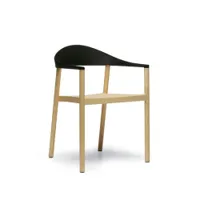 petit fauteuil - monza dossier noir frêne, polypropylène l 54cm x p 49cm x h 76cm,  assise h 45cm,  accoudoirs 64cm