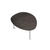 table basse - eclipse m : l 55 x p 44 x h 25 cm frêne gris chaud chrome mat