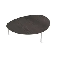 table basse - eclipse xl : l 111 x p 77 x h 35 cm frêne gris chaud chrome mat