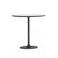 table d'appoint guéridon - dizzie 51x47 base acier peint, plateau mdf blanc l 51cm x p 47cm x h 50cm noir