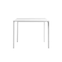 table - nuur 79x79 blanc plateau laminé fenix, structure aluminium laqué l 79cm x p 79cm x h 74cm