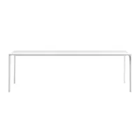table - nuur 200 x 100 blanc plateau laminé fenix, structure aluminium laqué l 200cm x p 100cm x h 74cm