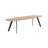 table basse - solapa 40x120 l 120cm x p 40cm x h 30cm chêne plateau mdf plaqué chêne, pieds fibre de verre et polypropylène