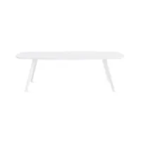 table basse - solapa 40x120 blanc l 120cm x p 40cm x h 36cm plateau laminé laqué, pieds fibre de verre et polypropylène