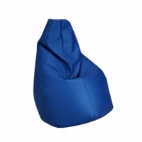 pouf - sacco l 80cm x p 80cm x h 68cm tissu vip bleu