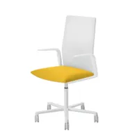 fauteuil de bureau - kinesit avec accoudoirs jaune 457 l 63cm x p 63cm x h 95,5-107cm,  assise h 42-54cm tissu hallingdal, dossier polypropylène, rési