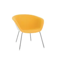 fauteuil - duna lounge pieds chromés jaune 426 l 63cm x p 63cm x h 64cm,  assise h 40,5cm coque polypropylène, assise tissu kvadrat divina, pieds acie