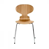 chaise - fourmi 4 pieds bois l 51cm x p 48cm x h 81,5cm,  assise h 46,5cm orme contreplaqué d'orme, acier chromé