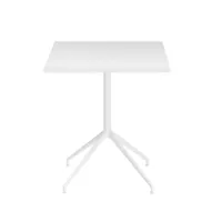 table - yop 79x79 blanc l 79cm x p 79cm x h 74cm plateau laminé fenix, structure aluminium laqué