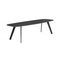 table basse - solapa fenix 38x118 noir l 118cm x p 38cm x h 30cm plateau fenix® mat, pieds fibre de verre et polypropylène