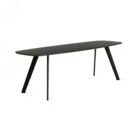 table basse - solapa fenix 38x118 noir l 118cm x p 38cm x h 36cm plateau fenix® mat, pieds fibre de verre et polypropylène