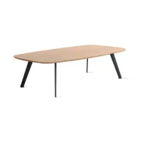 table basse - solapa 60x120 l 120cm x p 60cm x h 30cm chêne plateau mdf plaqué chêne, pieds fibre de verre et polypropylène