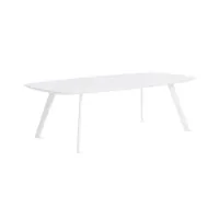 table basse - solapa 60x120 blanc l 120cm x p 60cm x h 30cm plateau laminé laqué, pieds fibre de verre et polypropylène