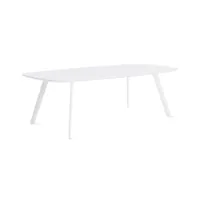 table basse - solapa 60x120 blanc l 120cm x p 60cm x h 36cm plateau laminé laqué, pieds fibre de verre et polypropylène