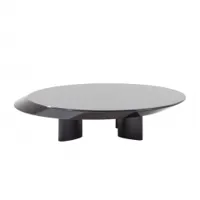 table basse - 520 accordo bois laqué noir brillant l 140cm x p 125cm x h 30cm