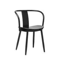 chaise - icha chair noir l 57,7 x p 50 x h 75 cm, assise h 46 cm hêtre teinté