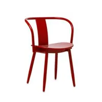 chaise - icha chair hêtre laqué rouge l 57,7 x p 50 x h 75 cm, assise h 46 cm