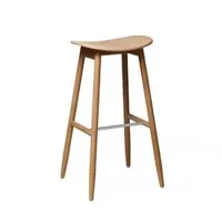 tabouret haut - icha bar stool chêne naturel chêne l 43 x p 37 x h 78 cm, assise h 75 cm