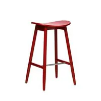 tabouret haut - icha bar stool hêtre laqué rouge l 43 x p 37 x h 68 cm, assise h 65 cm