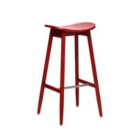 tabouret haut - icha bar stool hêtre laqué rouge l 43 x p 37 x h 78 cm, assise h 75 cm