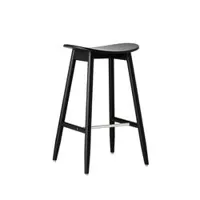 tabouret haut - icha bar stool noir chêne teinté l 43 x p 37 x h 68 cm, assise h 65 cm