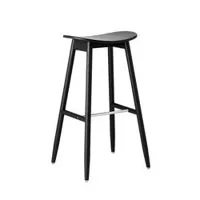 tabouret haut - icha bar stool noir chêne teinté l 43 x p 37 x h 78 cm, assise h 75 cm
