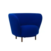 fauteuil - dandy tissu kvadrat hallingdal, pieds hêtre teinté noyer l 97 x p 80 x h 72 cm, assise h 42 cm bleu 763
