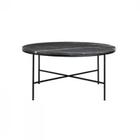 table basse - planner ø 80 charbon ø 80 x h 40 cm marbre, acier finition époxy