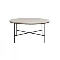 table basse - planner ø 80 crème ø 80 x h 40 cm marbre, acier finition époxy