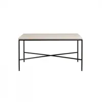 table basse - planner 75x45 crème l 75 x p 45 x h 40 cm marbre, acier finition époxy