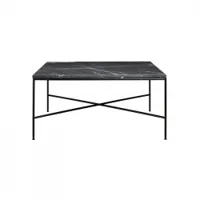 table basse - planner 80x80 charbon l 80 x p 80 x h 40 cm marbre, acier finition époxy