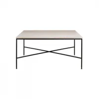 table basse - planner 80x80 crème l 80 x p 80 x h 40 cm marbre, acier finition époxy