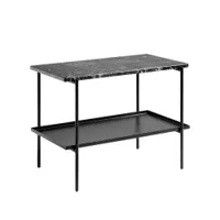 table d'appoint guéridon - rebar 75x44 l 75 x p 44 x h 55 cm marbre noir/ noir