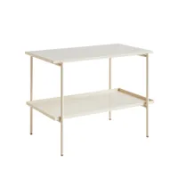 table d'appoint guéridon - rebar 75x44 l 75 x p 44 x h 55 cm marbre beige/ albâtre