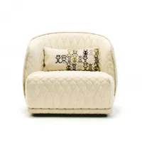 fauteuil - redondo blanc cassé 113 tissu kvadrat remix, mousse polyuréthane et fibre polyester l 95 x p 94 x h 75 cm, assise h 40 cm