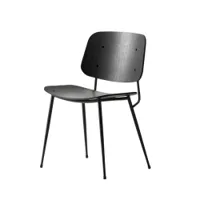 chaise - søborg noir chêne laqué,  acier peint