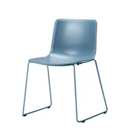 chaise - pato pieds luge bleu storm polypropylène, pieds acier peint