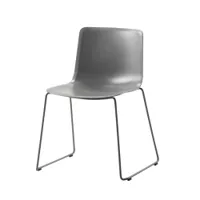 chaise - pato pieds luge gris quartz polypropylène, pieds acier peint