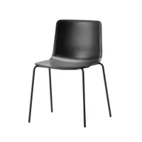 chaise - pato 4 pieds acier noir polypropylène, pieds acier peint