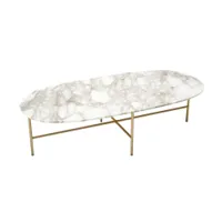 table basse - soap calacatta blanc  marbre calacatta, métal chromé doré mat l 130 x p 62 x h 35 cm
