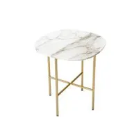 table d'appoint guéridon - soap calacatta blanc  marbre calacatta, métal chromé doré mat l 54 x p 54 x h 54 cm