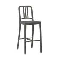 tabouret haut - 111 navy stool anthracite polypropylène recyclé, fibre de verre l 43 x p 47 x h 109 cm, assise 76 cm