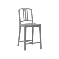 tabouret haut - 111 navy stool gris polypropylène recyclé, fibre de verre l 42 x p 46 x h 96 cm, assise 63,5 cm