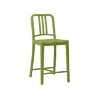 tabouret haut - 111 navy stool vert polypropylène recyclé, fibre de verre l 42 x p 46 x h 96 cm, assise 63,5 cm