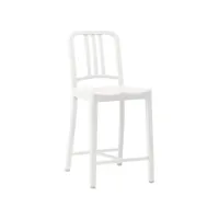 tabouret haut - 111 navy stool blanc polypropylène recyclé, fibre de verre l 42 x p 46 x h 96 cm, assise 63,5 cm