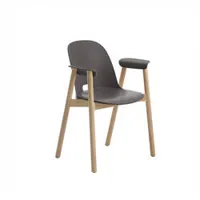 petit fauteuil - alfi armchair anthracite polypropylène et sciure de bois recyclés, frêne naturel