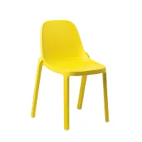 chaise - broom chair jaune polypropylène et sciure de bois recyclés